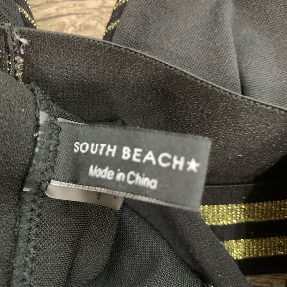 South Beach Black / Gold Bikini 2 Piece Swimsuit cheeky - Picture 5 of 6